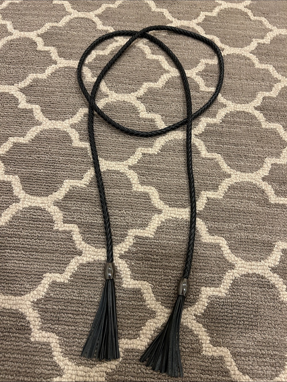W by Worth Black Braided Tassel Belt